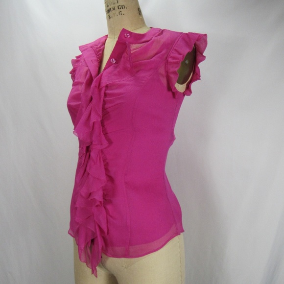 Diane von Furstenberg Tops - Diane Von Furstenberg Pink Silk Cami & Ruffle Top
